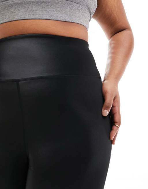 ASOS 4505 Hourglass – Czarne błyszczące legginsy o długości 7/8 w