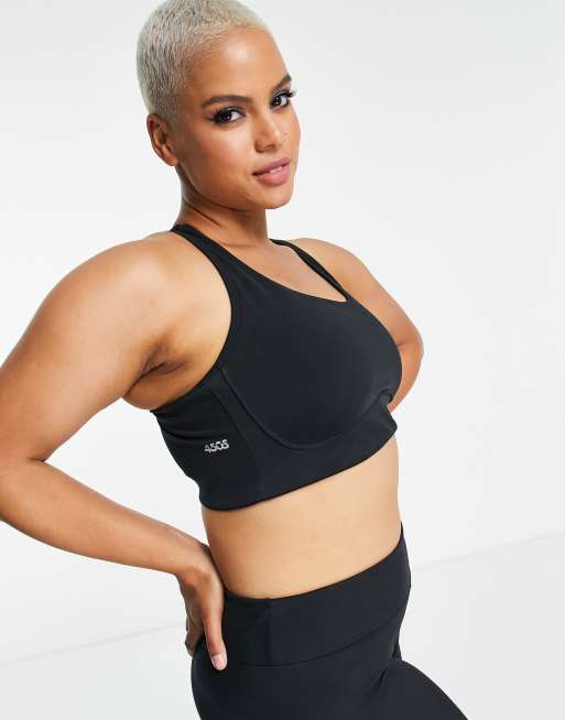 Nike Yoga Luxe Alate dri fit light support sports bra in black ombre