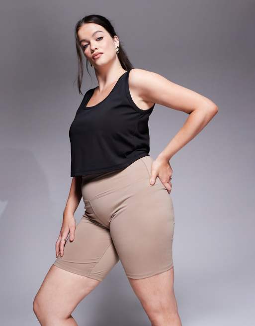  ASOS 4505 Curve Icon 8 inch soft touch legging short in biscuit