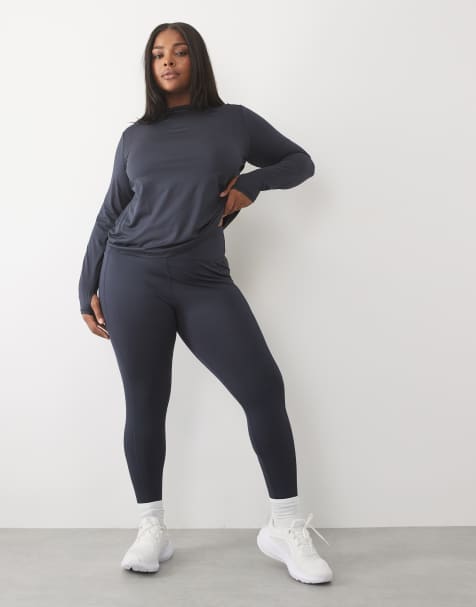 ASOS 4505 Curve Icon active leggings med bindebånd i taljen og telefonlomme i navy - view 1