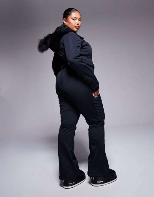 Asos black ski suit clearance