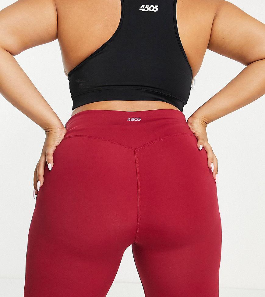 ASOS 4505 Curve icon booty legging shorts-Red