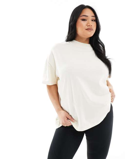ASOS 4505 Curve Icon boxy heavyweight oversized t-shirt with quick dry in vintage white