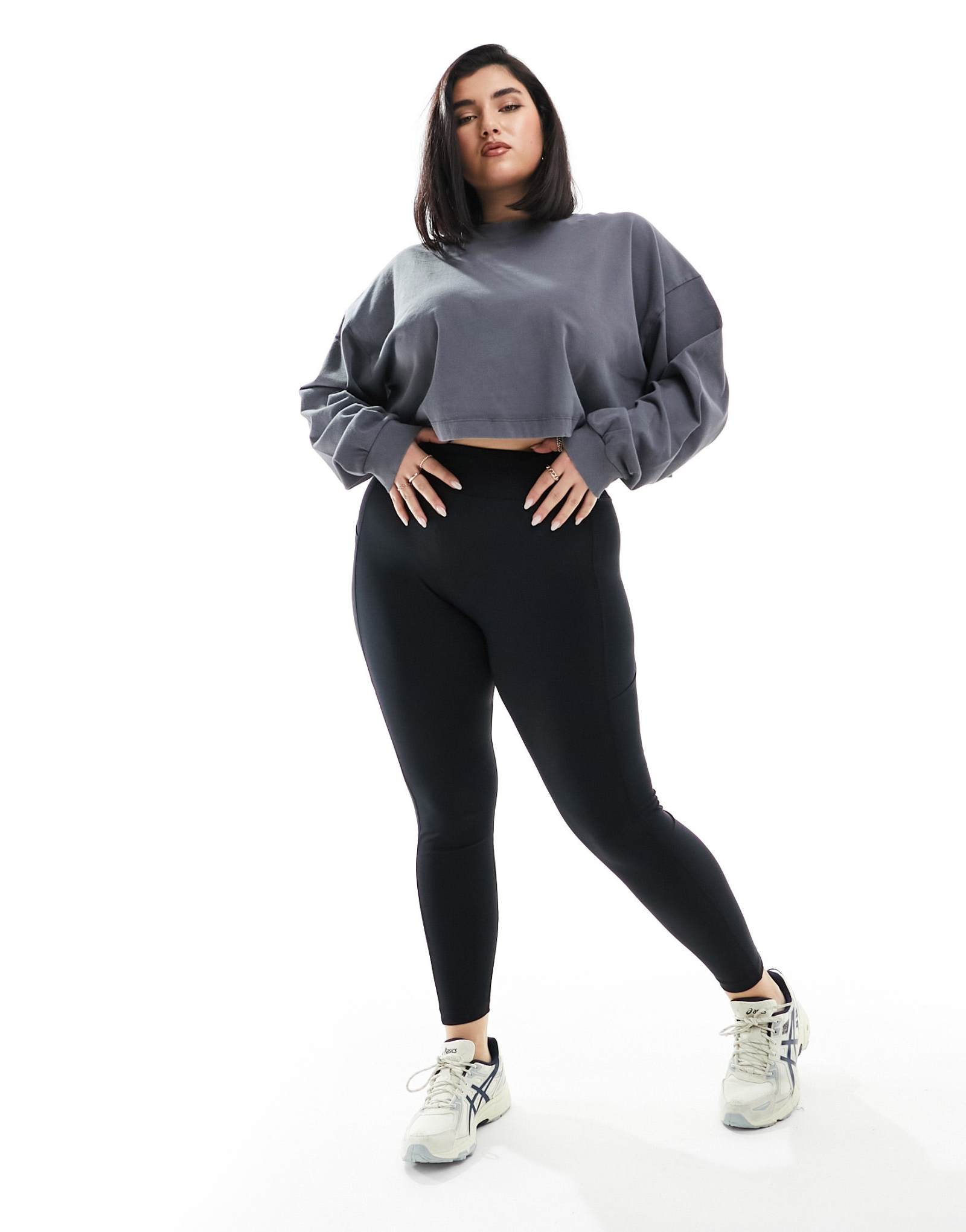 Спортивные леггинсы ASOS 4505 Curve Icon bum sculpt с завышенной талией черного цвета