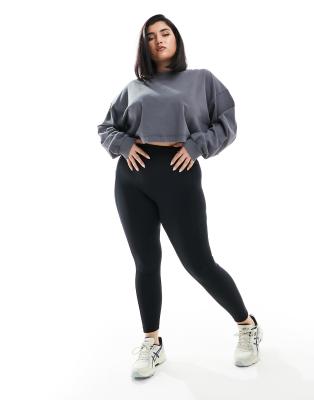 ASOS 4505 Curve - Icon - Gesäßformende Sport-Leggings in Schwarz mit hohem Bund