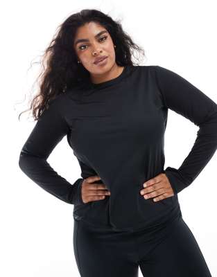 ASOS 4505 Curve - Icon - Langärmliges Laufoberteil in Schwarz