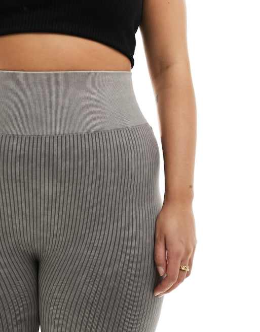 ASOS 4505 Curve - Icon - Legging de sport côtelé sans coutures - Gris délavé, 4 de 5