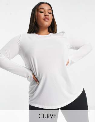 4505 ASOS 4505 Curve Icon long sleeve run top-White