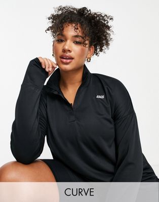 ASOS 4505 Curve icon long sleeve top with 1/4 zip