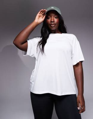 Asos Design 4505 Curve Icon Quick Dry Performance Oversized T-shirt In White