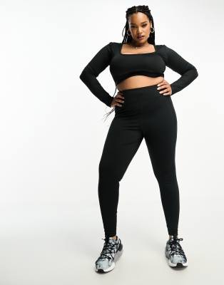 4505 Asos  Curve Icon Run Tie Leggings-black