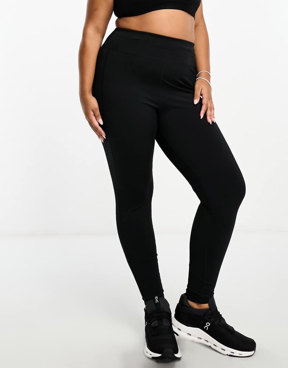 ASOS 4505 Curve Icon run tie waist legging with pocket in black