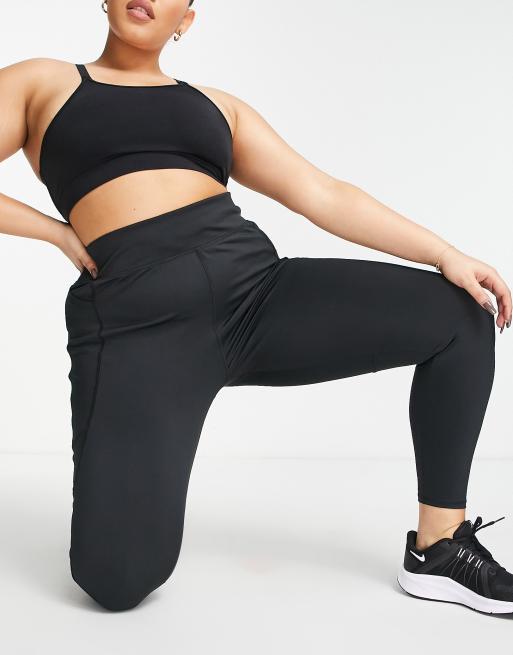 ASOS 4505 Curve icon run tie waist leggings with pocket in sheen