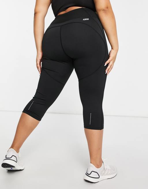 ASOS 4505 Curve legging short in black sheen