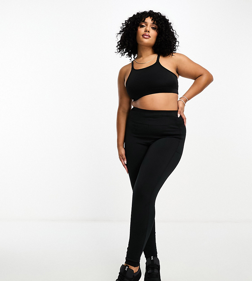 ASOS 4505 Curve Icon running tie waist gym legging with phone pocket in black