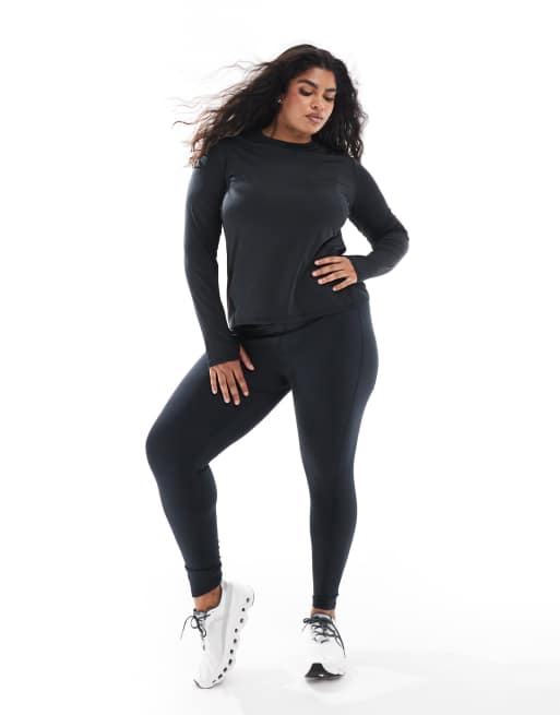 ASOS 4505 Curve Icon running tie waist gym legging with phone pocket in black