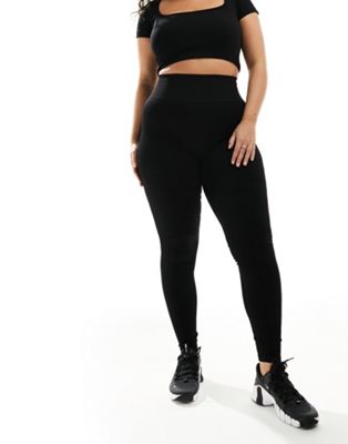 ASOS 4505 Curve Icon seamless rib gym legging in black