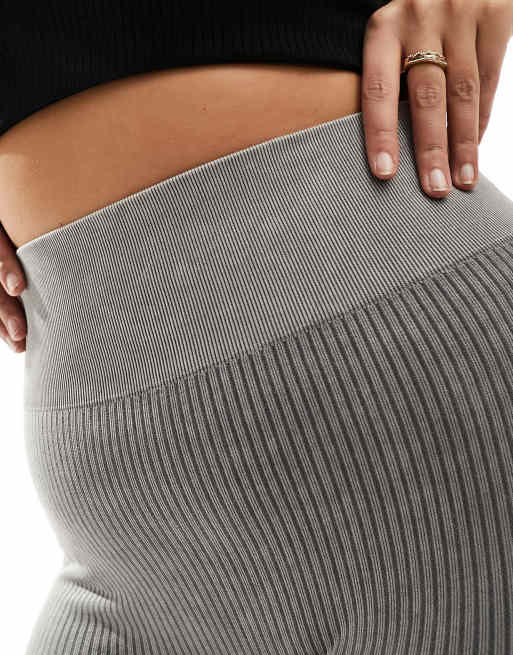 ASOS 4505 Curve Icon seamless rib gym legging in washed grey, 3 of 5