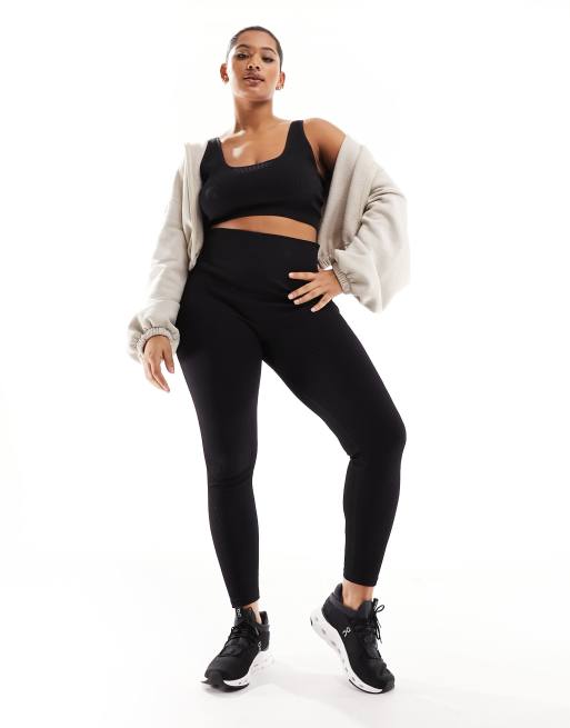 ASOS 4505 Curve Icon seamless rib legging with high waist in black