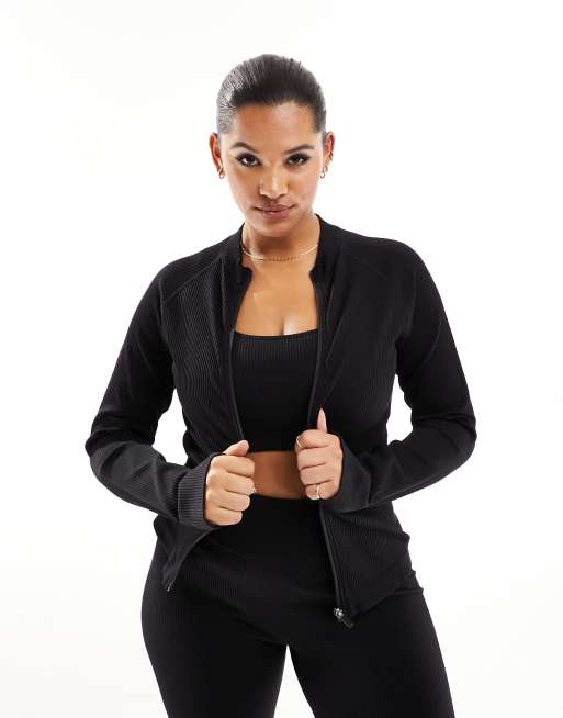 Seamless Rib Zip Through Jacket