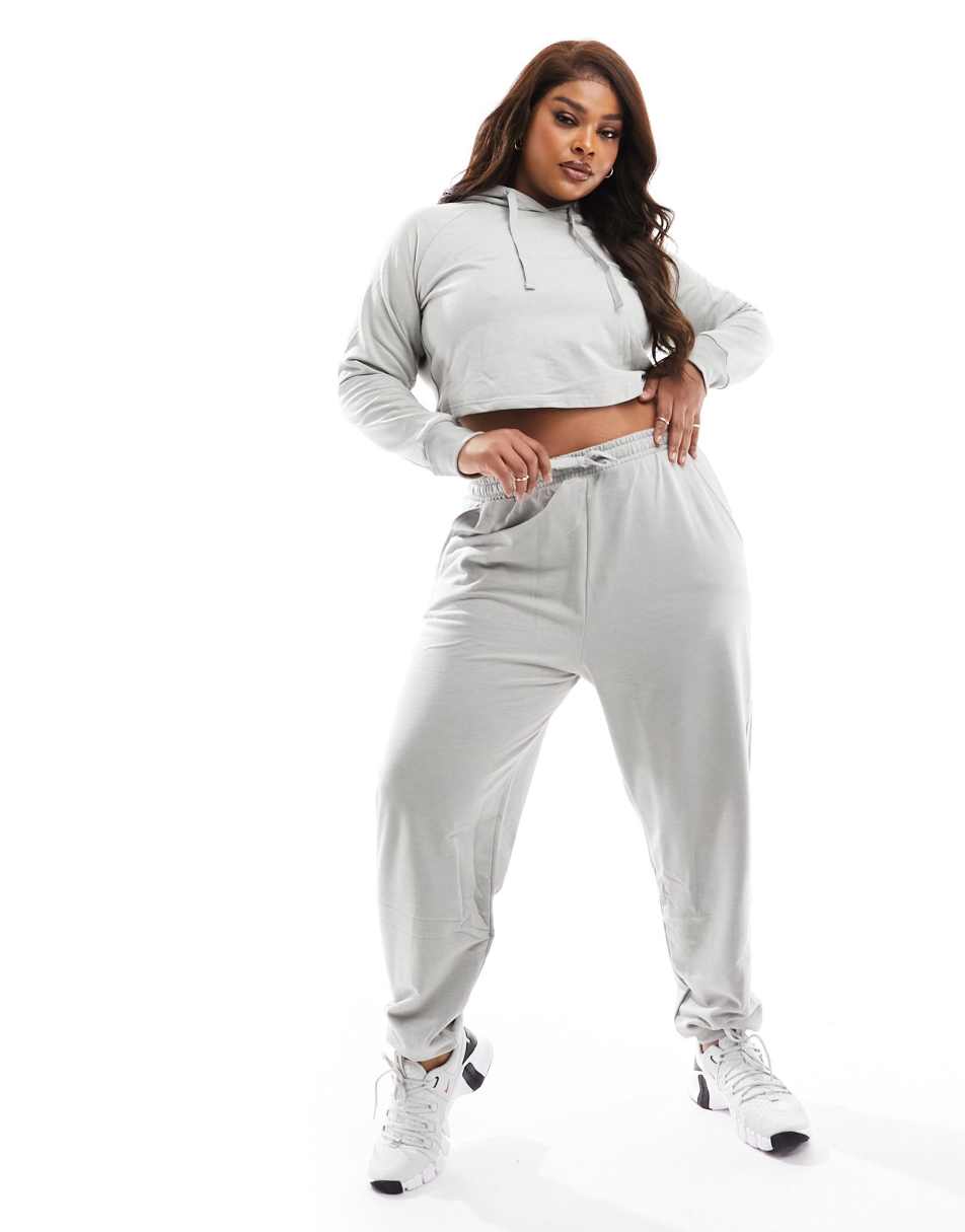 ASOS 4505 Curve Icon slim training jogger in loop back co-ord in grey