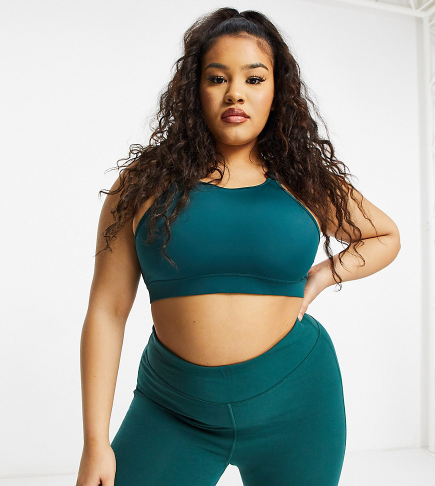 ASOS 4505 Curve icon sports bra with strap adjusters-Green