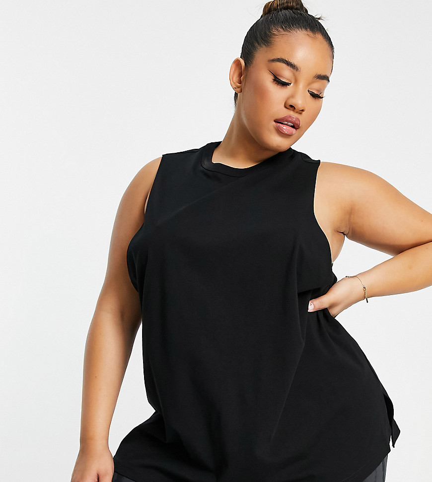 ASOS 4505 Curve icon tank top with drop arm hole in cotton in black