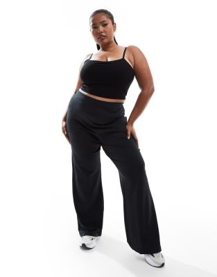 ASOS 4505 Curve - Icon - Weiche Tanzhose in Schwarz mit weitem Bein