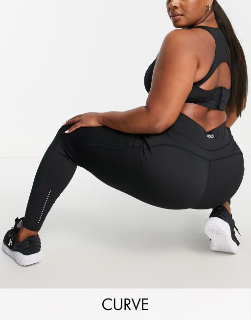 ASOS 4505 Curve – Laufleggings mit Taillenschnürung, Tasche und Logosymbol