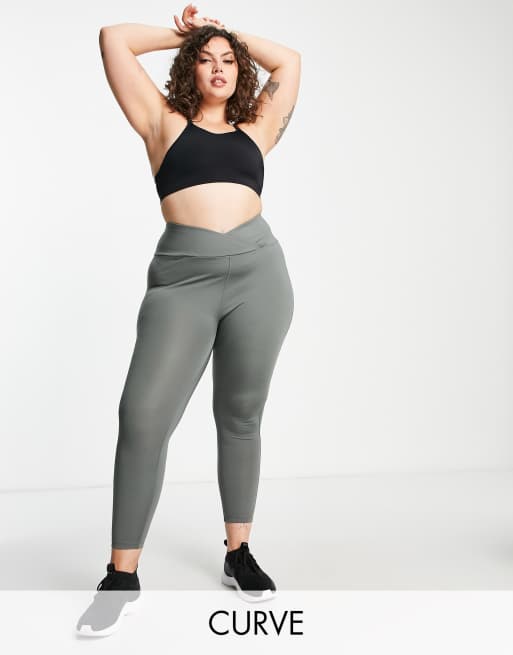 ASOS 4505 Curve Icon seamless rib gym leggings in washed grey