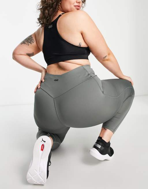 ASOS 4505 Curve Icon seamless ribbed gym legging in washed gray