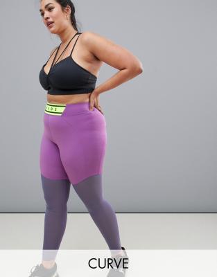 ASOS 4505 CURVE Gym Legging With Mesh Panel Detail