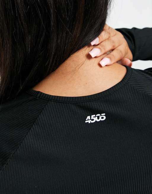 ASOS 4505 Curve long sleeve training top in rib - part of a set