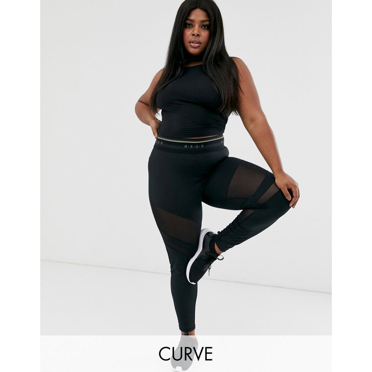 ASOS 4505 Curve legging with punch out holes and mesh panels - part of a set
