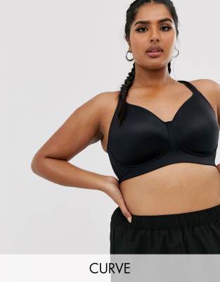 ASOS 4505 Curve moulded bra-Black