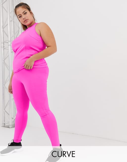 strijd Refrein nogmaals ASOS 4505 Curve - Neon roze legging | ASOS