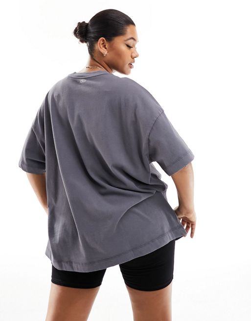 ASOS 4505 Curve oversized boxy fit heavyweight t-shirt with quick dry in  washed black