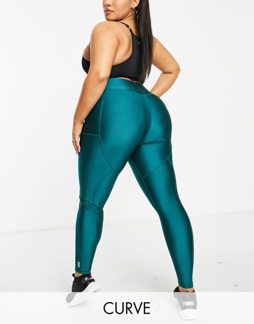 ASOS 4505 Curve – Połyskujące legginsy sportowe z kieszenią