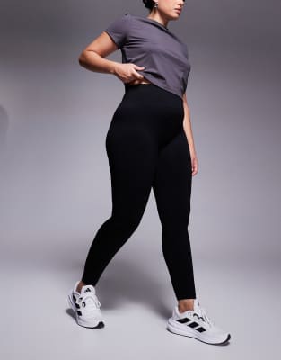 Asos Design 4505 Curve Seamless High Waist Gym Leggings In Black