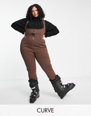 ASOS 4505 Curve ski all in one with scoop front & zip detail