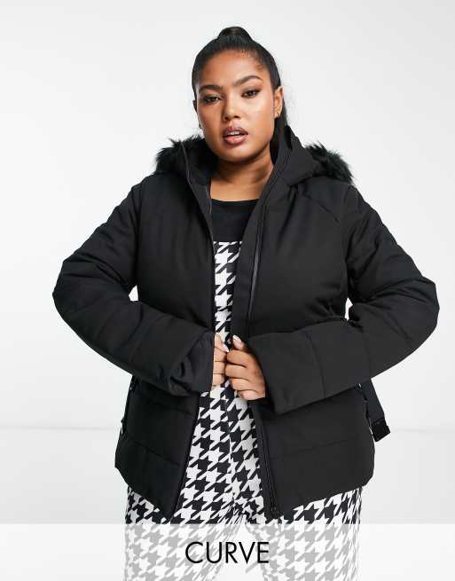 ASOS 4505 belted ski suit with skinny leg and hood in black