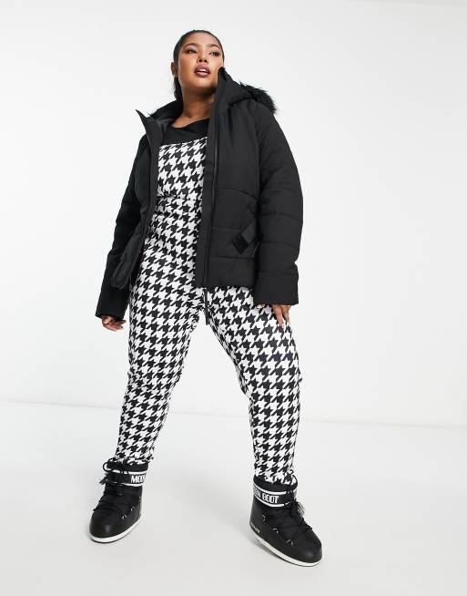 ASOS 4505 Petite ski belted jacket with faux fur hood