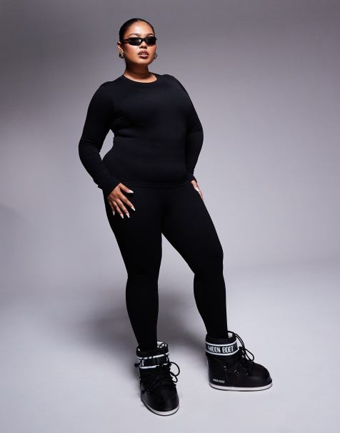 ASOS 4505 Curve - Ski - Completo base layer termico nero senza cuciture - view 1