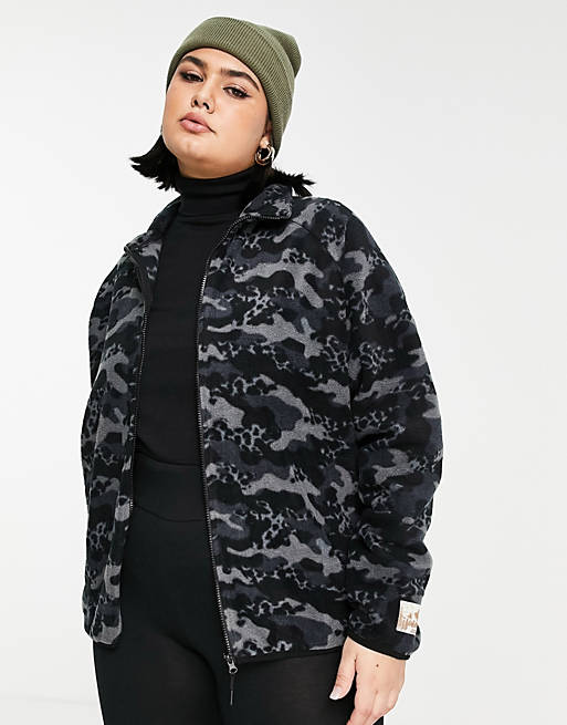 Sportswear Curve ski fleece with printed camo 