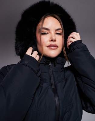 Asos 4505 Ski & Snow Asos 4505 Curve Ski Icon Water Repellent Insulated Belted Ski Jacket In Blue