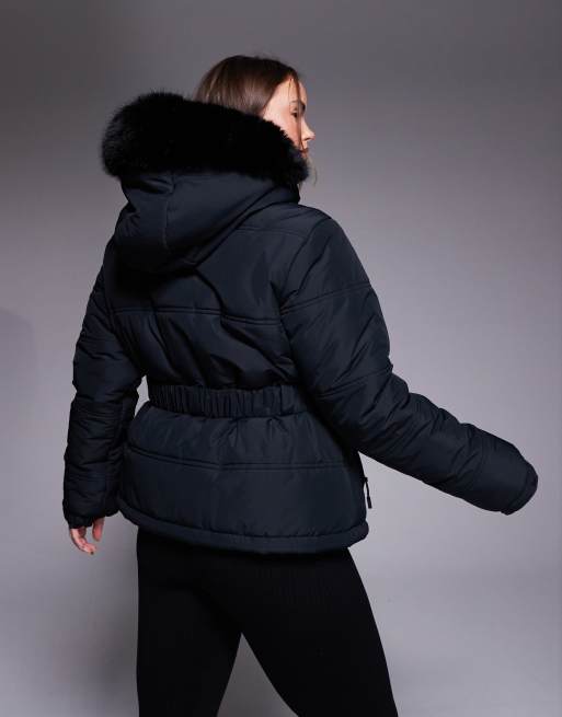ASOS 4505 - Curve - Ski Icon - Waterafstotend geïsoleerd ski-jack in zwart, 3 van 4