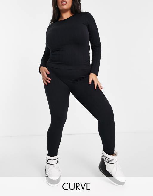 ASOS 4505 Curve - Ski - Leggings da sci base layer in maglia a trecce