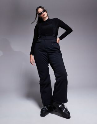 Asos 4505 Curve Ski Soft Shell Water Repellent Kick Flare Ski Trousers In Black