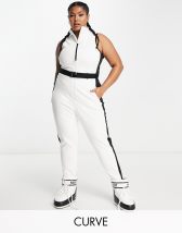 ASOS 4505 curve ski suit all-in-one with mono contrast detail