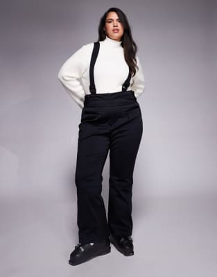 ASOS 4505 Curve - Ski - Wasserabweisende, ausgestellte Softshell-Skihose in Schwarz